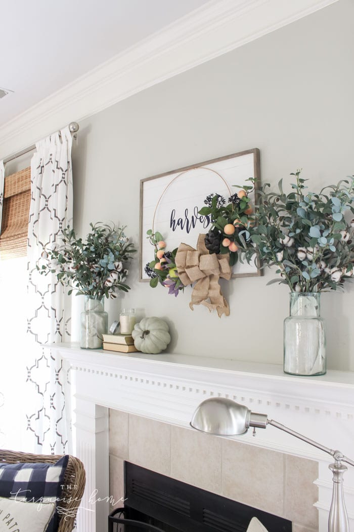 Harvest Fall Mantel Decor - home tour!