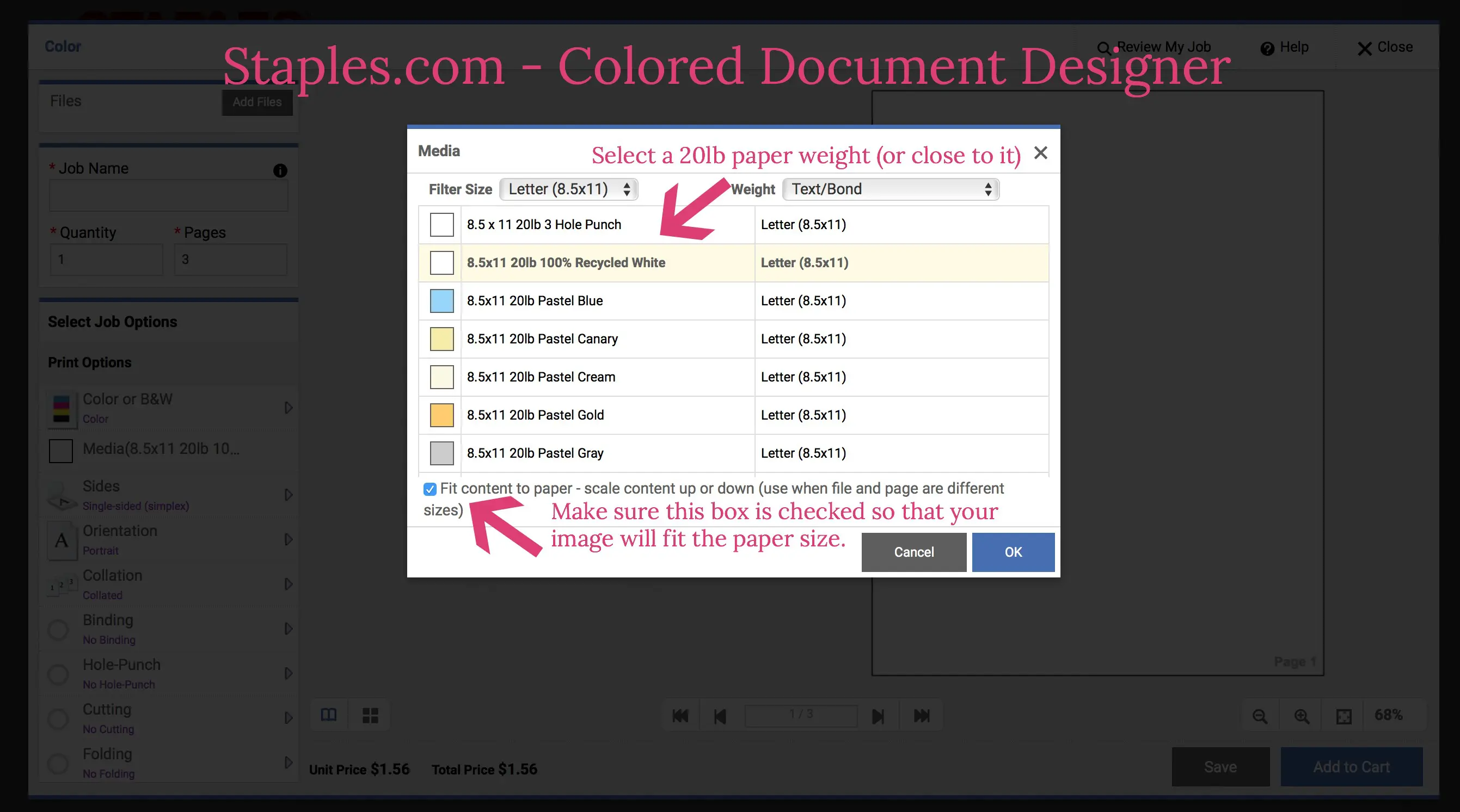 Benutzen Sie den farbigen Dokumentendrucker von Staples, um Ihr Bild für das Projekt 