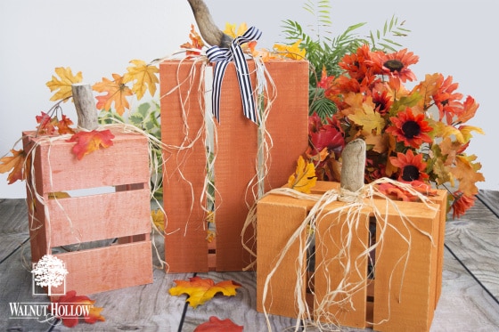 Wood Crate Pumpkins