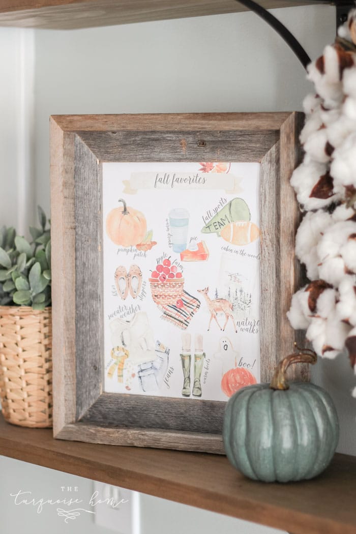 Fall Favorites Free Printable