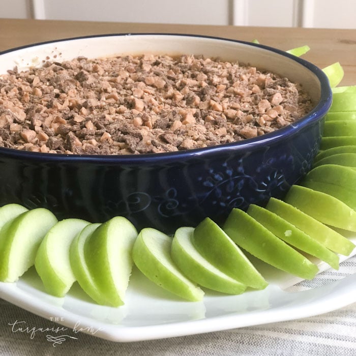 Make this easy Caramel Apple Cream Cheese Spread for your next tailgating event or special occasion.