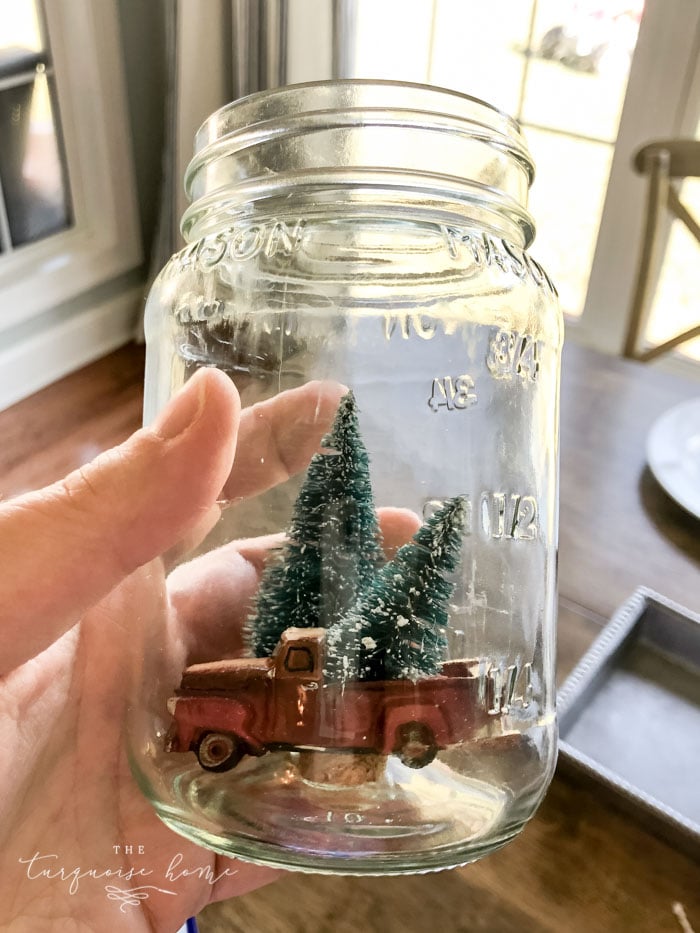 DIY Mason Jar Snow Globe Ornaments - choose your figurines