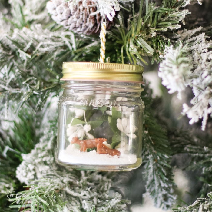 DIY Mason Jar Snow Globe Ornament - Joyful Derivatives