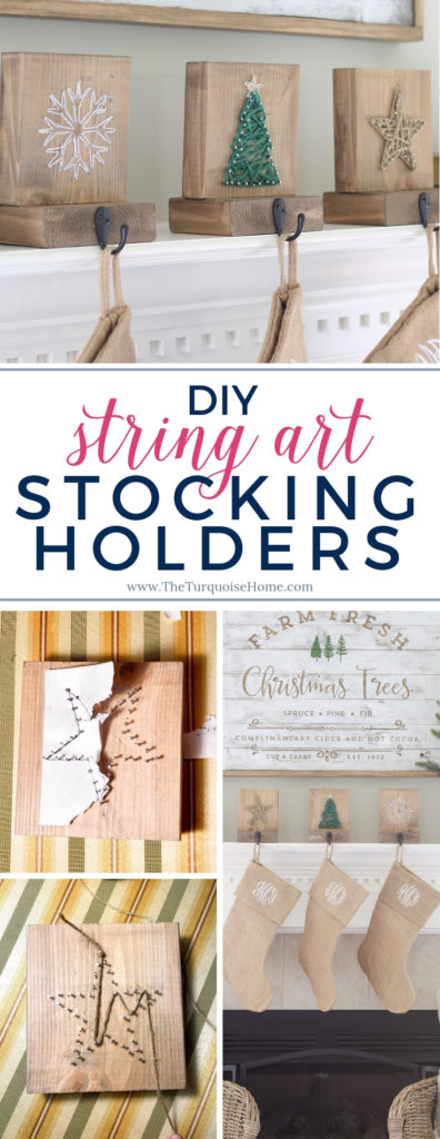 DIY String Art Christmas Stockings - super cute and easy DIY craft for Christmas!