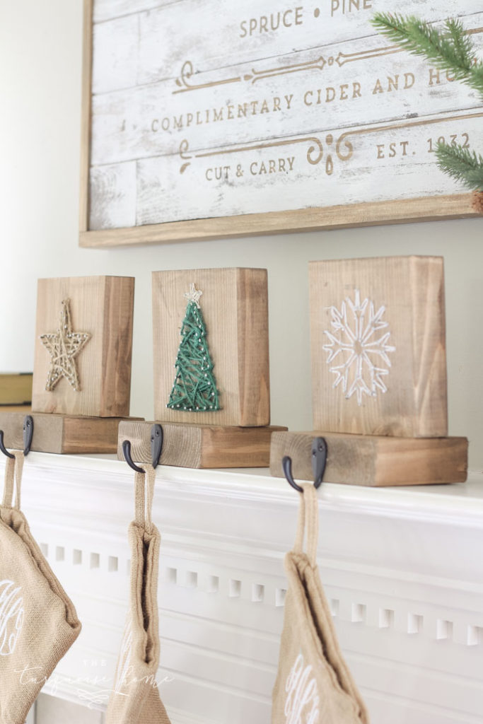 String Art Christmas DIY Stocking Holders - The Turquoise Home