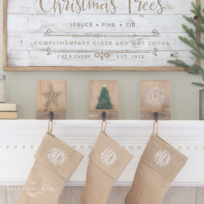 DIY String Art Christmas Stocking Holders