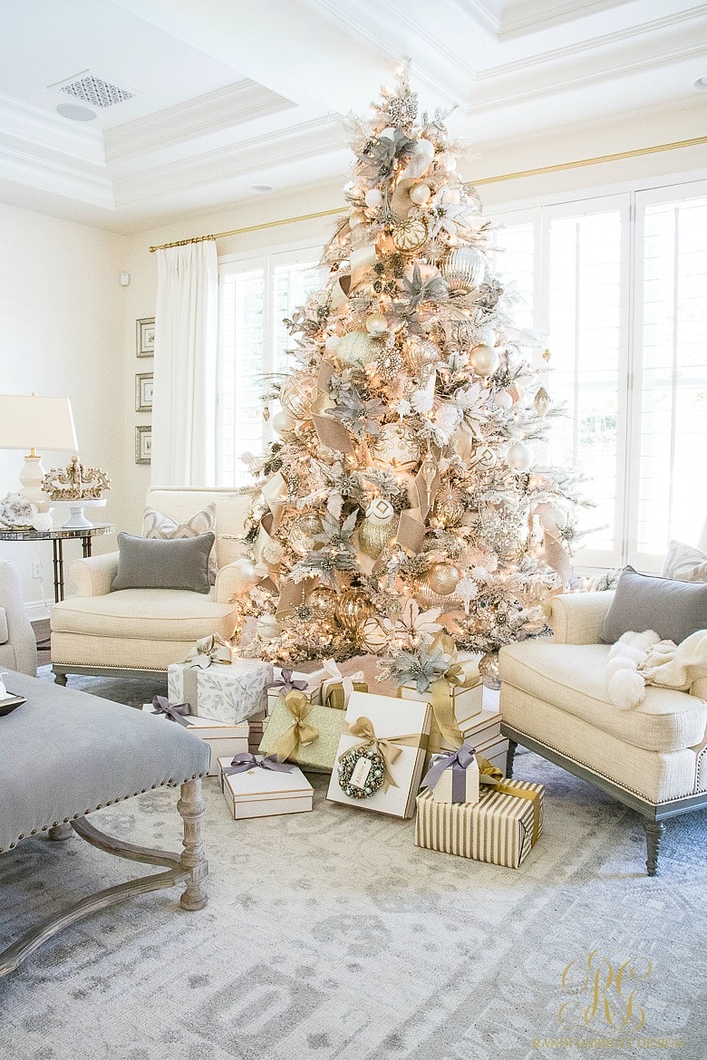 The Prettiest Flocked Christmas Trees - The Turquoise Home