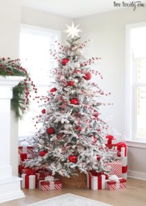 The Prettiest Flocked Christmas Trees - The Turquoise Home