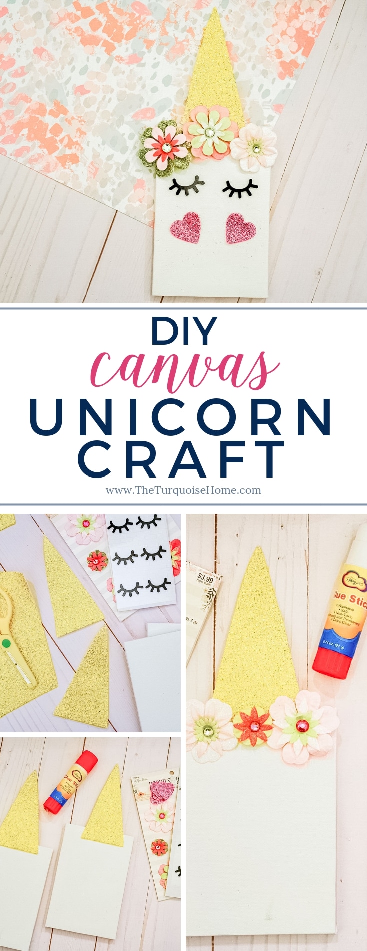 DIY Canvas Unicorn Craft - super easy and just 5 steps!