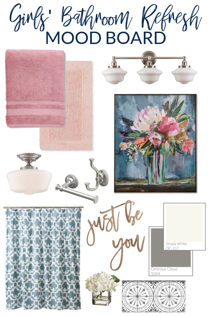 Girls’ Bathroom Refresh Plans and Mood Board