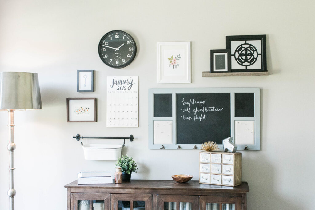 small chalkboard command center