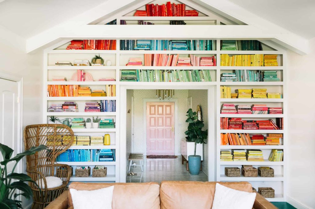 How to use books as bookshelf decor by A Beautiful Mess