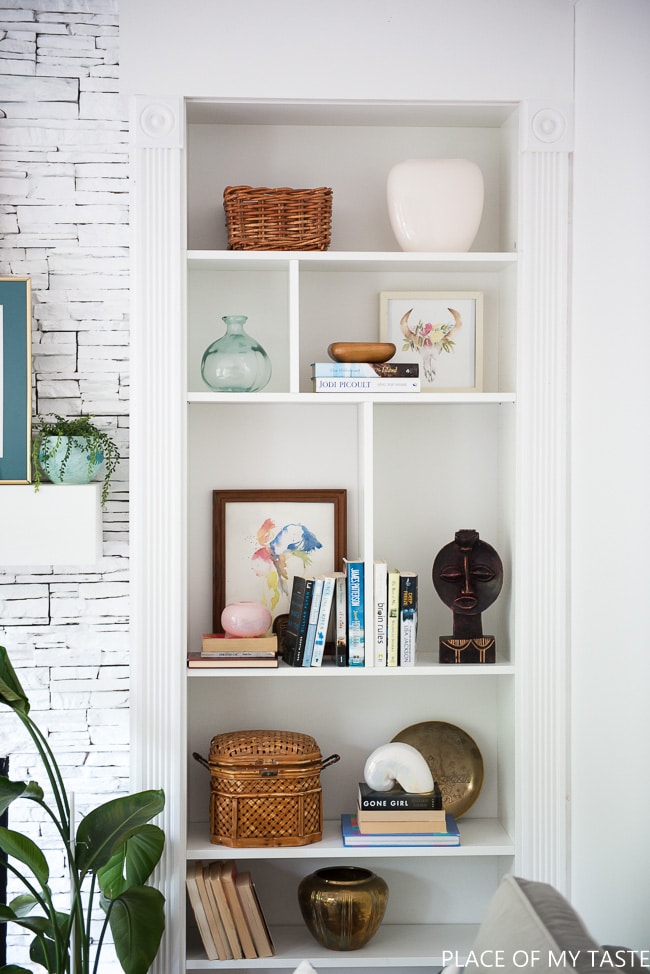 How to Decorate a Bookshelf -->> Billy Bookcase Built-ins with Storage