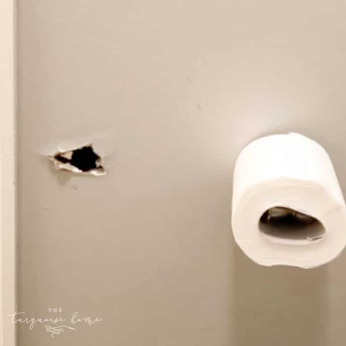 How to Patch a Hole in Drywall | Small hole from toilet paper holder