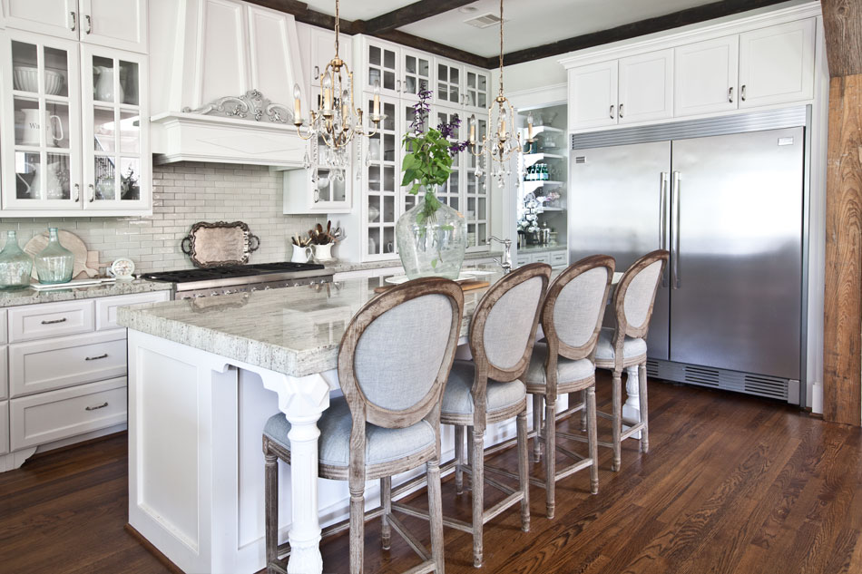 Gorgeous Kitchen with Farmhouse Bar Stools from Anita at Cedarhill Farmhouse