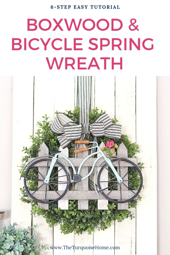 DIY Boxwood and Bicycle Spring Wreath