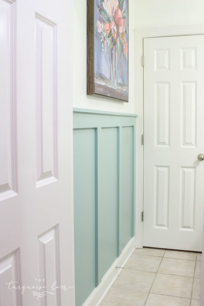 DIY Board and Batten in the Girls' Bathroom - The Turquoise Home