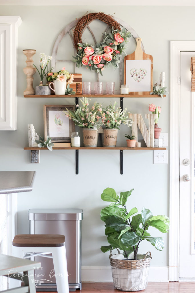 Flower Shop in the kitchen open shelves!