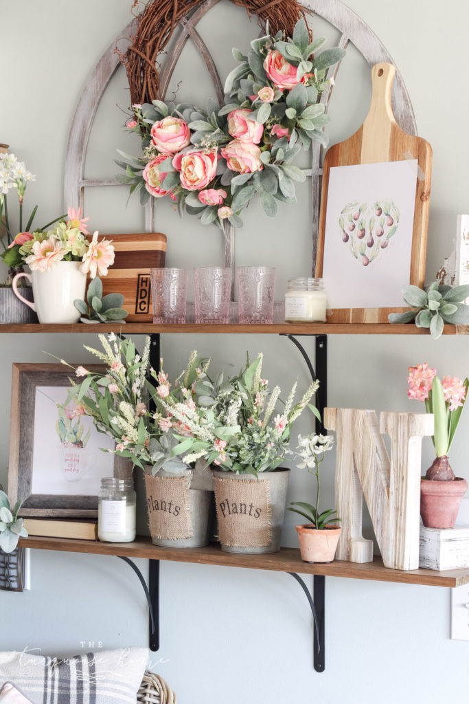 The flower shop in my kitchen - so cute for decorating open shelves!