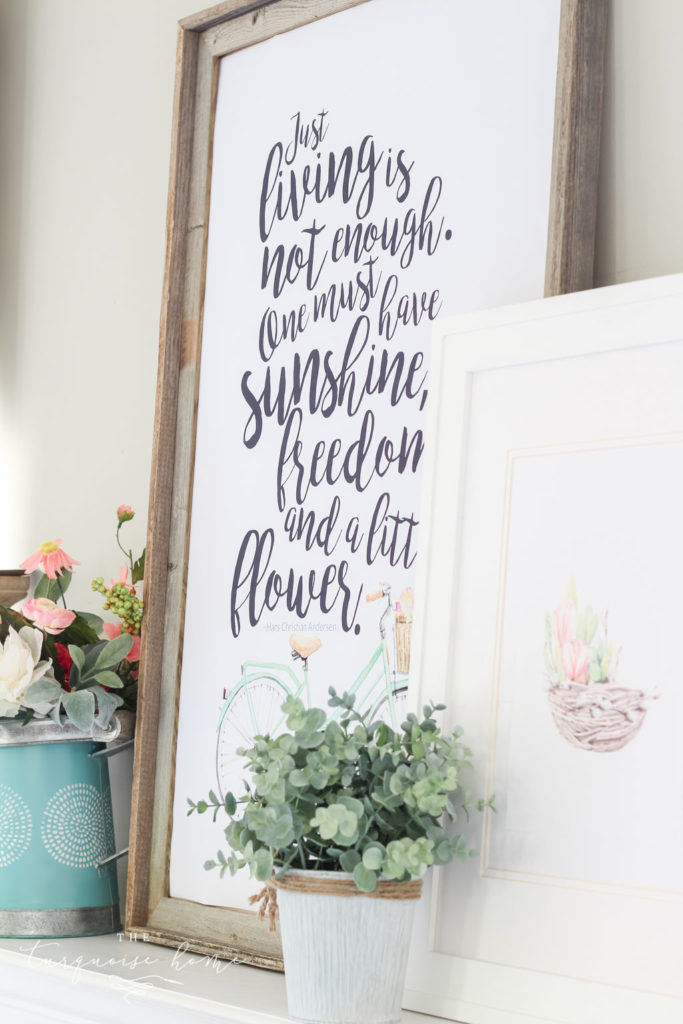 blow up a free printable for huge spring art! "Just living is not enough. One must have sunshine, freedom and a little flower." - Hans Christian Andersen