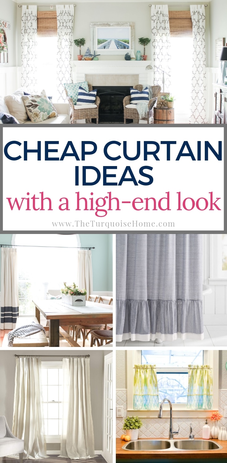 Cheap Curtain Ideas with a high-end look! #cheaphomedecor #diyhomedecoronabudget #diyhomedecor #cheapdiy #curtains #curtainideas #homedecor #homedecorideas #cheapcurtains #lookforless