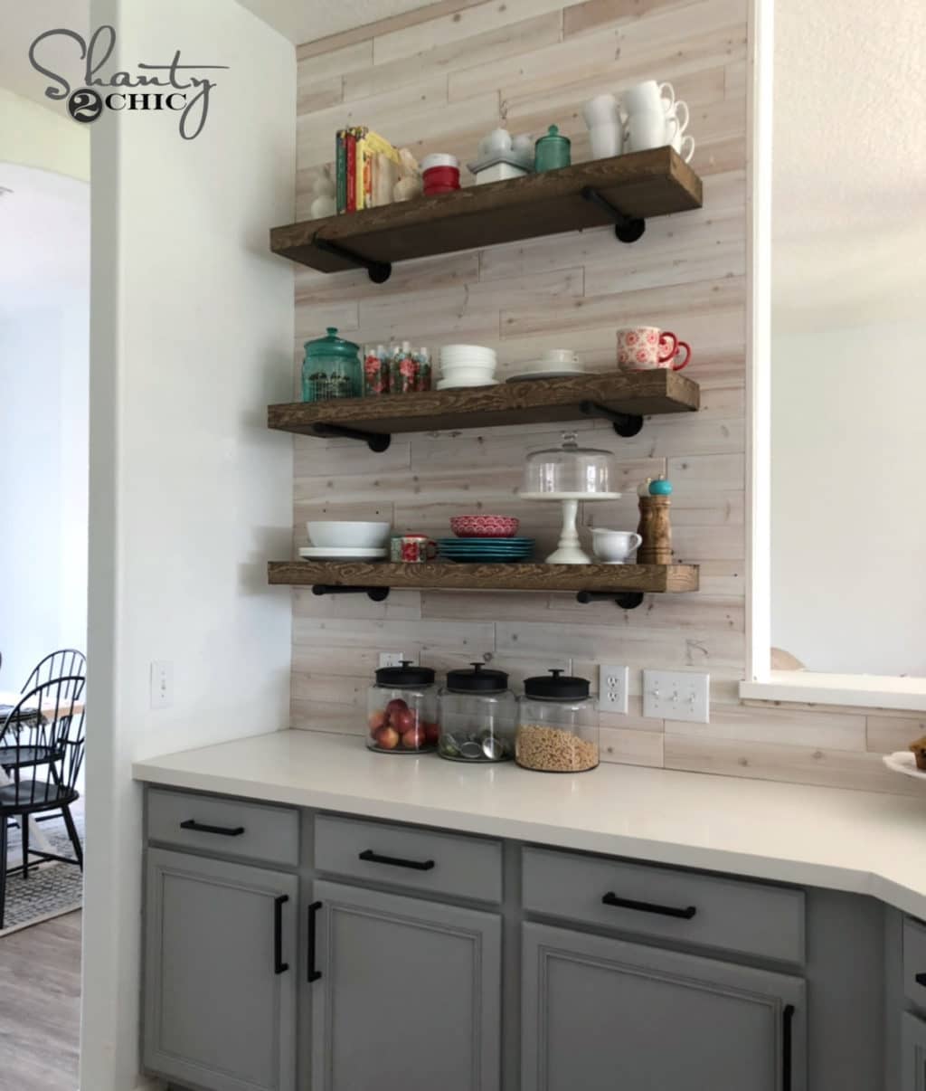 Eat-in Kitchen Farmhouse Style Open Shelving