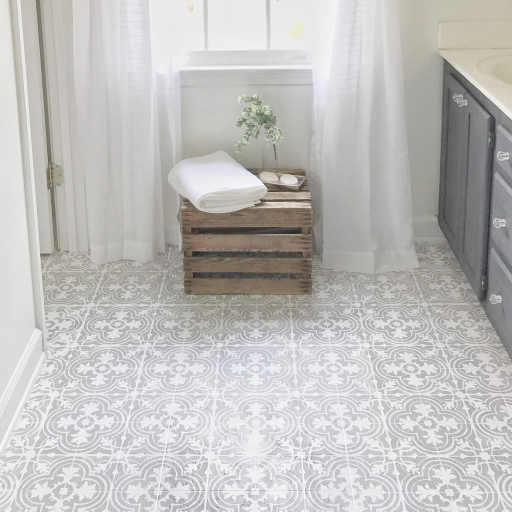 Cheap Flooring Ideas: How to Paint Your Linoleum or Tile Floors to Look Like Patterned Cement Tile