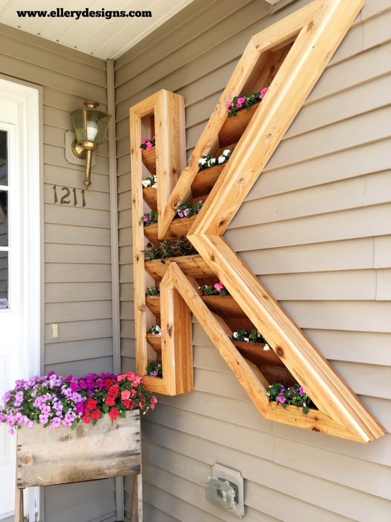 DIY Monogrammed Cedar Planter