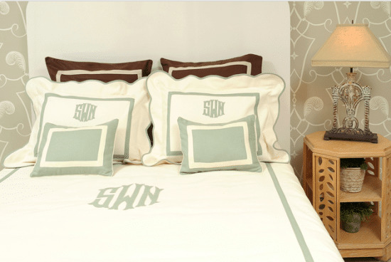 DIY monogrammed duvet cover | monogrammed comforter