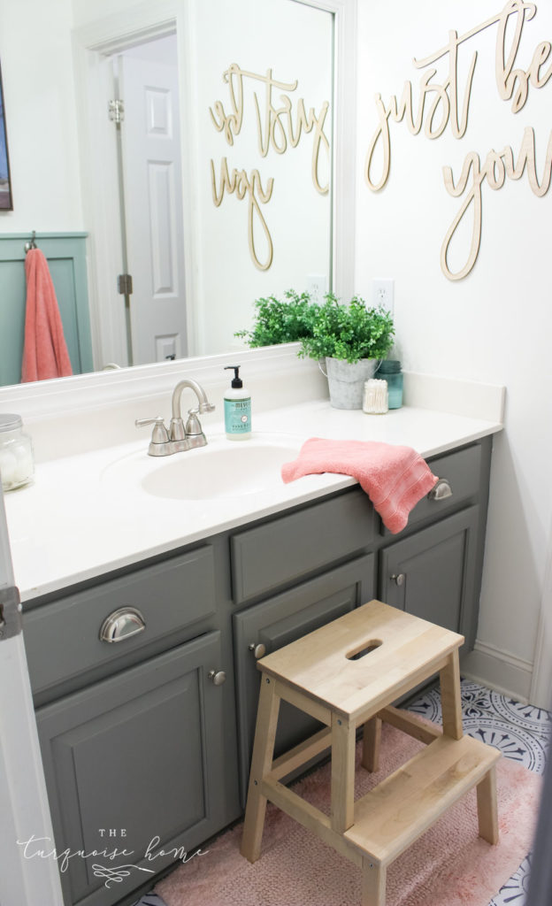 How to Create Big Style in a Small Bathroom | The Girls' Bathroom Refresh Reveal 