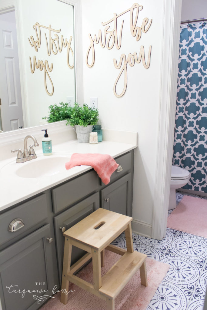 How to Create Big Style in a Small Bathroom | The Girls' Bathroom Refresh Reveal