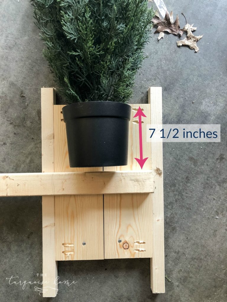 DIY Wood Planter -->> Measure your plant and make sure it will fit and then add your cleat where you need it. 