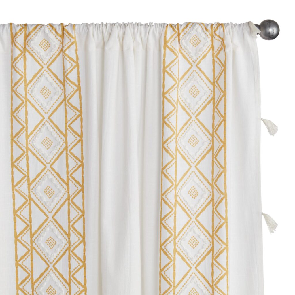 White and Yellow Geo Curtain