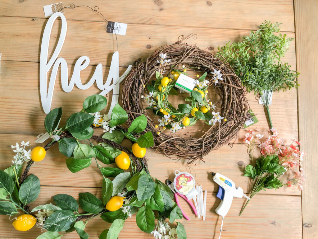 Supplies for Making Summer Lemon Wreath