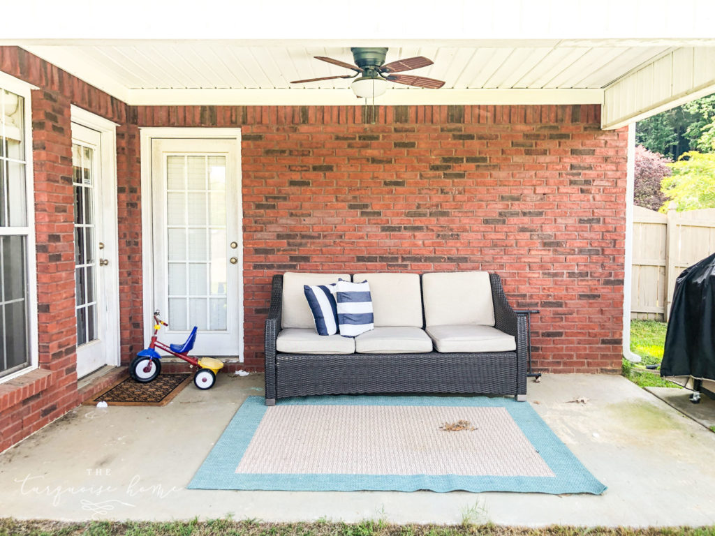 How to Paint a Concrete Patio - before photo