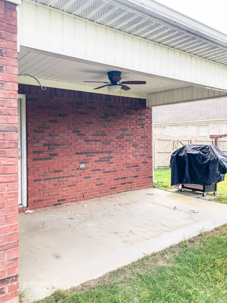 How to Paint a Concrete Patio - the before picture