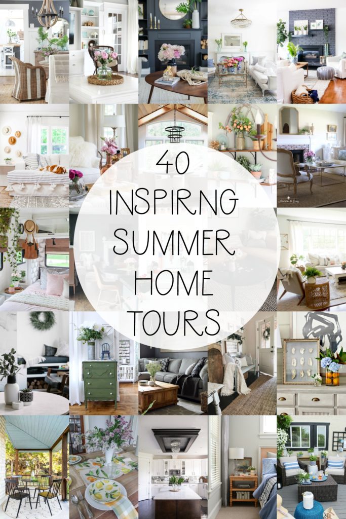 40 Inspiring Summer Home Tours with tons of great ideas for decorating your home for summer!