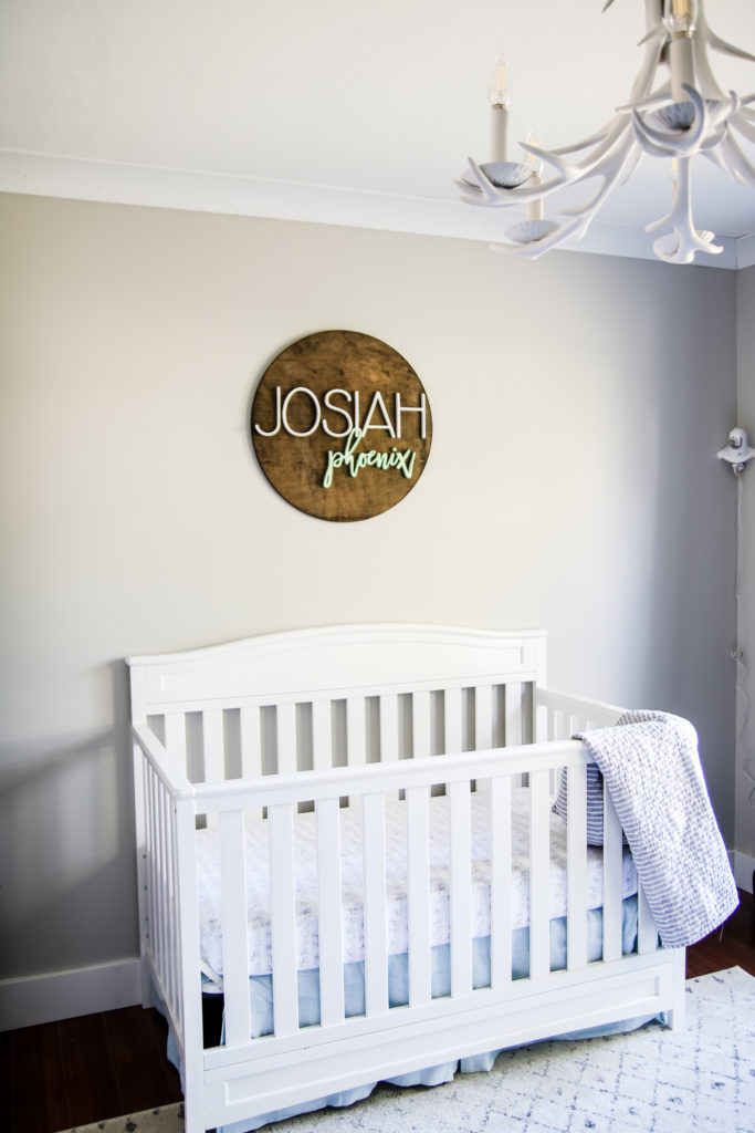 Little boy's nursery with Agreeable Gray by Sherwin Williams. 