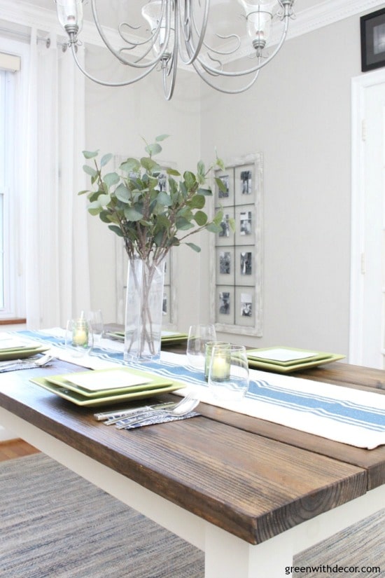 A dining room with Agreeable Gray by Sherwin Williams