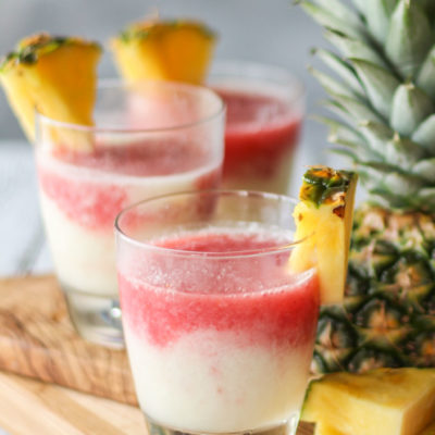 Delicious Lava Flow Cocktail combines strawberry, pineapple and coconut! So yum!