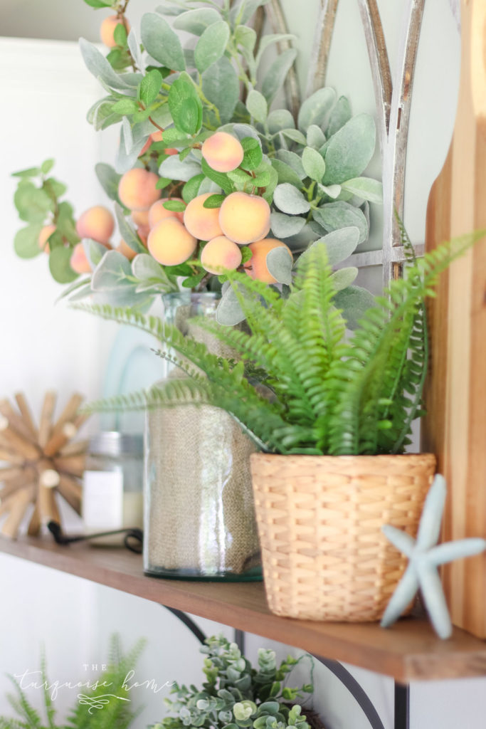 A Simple Peachy Summer Kitchen - with a scrumptious peach candle from Antique Candle Co.