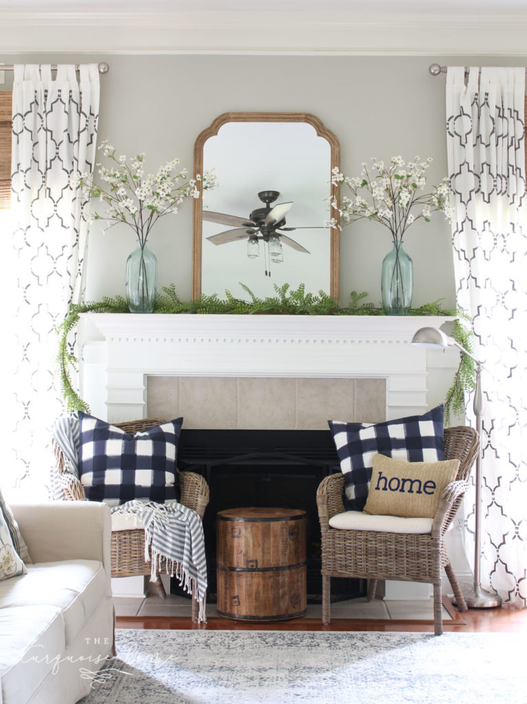 25 Stunning Summer Fireplace Mantel Decor Ideas The Turquoise Home - Home Decor For Fireplace Mantels