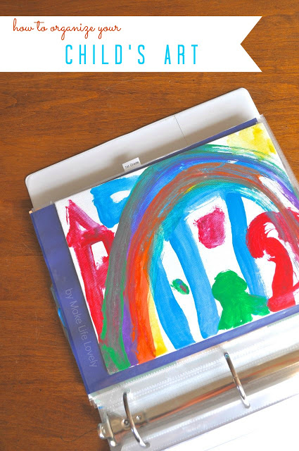 4 Steps to Organize Kids Art