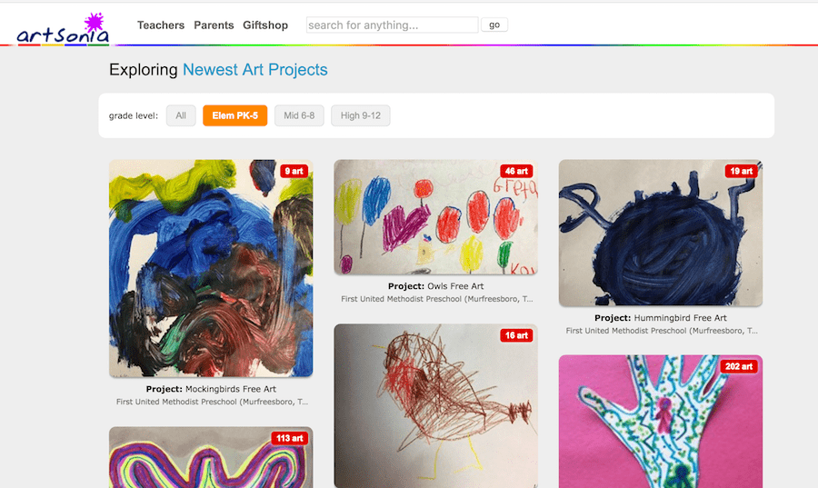 Online app for storing kids artwork