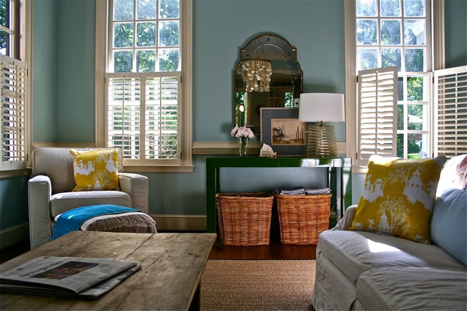 Classic living room with Wythe Blue painted walls