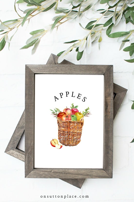 Apples Farmhouse Free Printable | 25+ Free Fall Printables