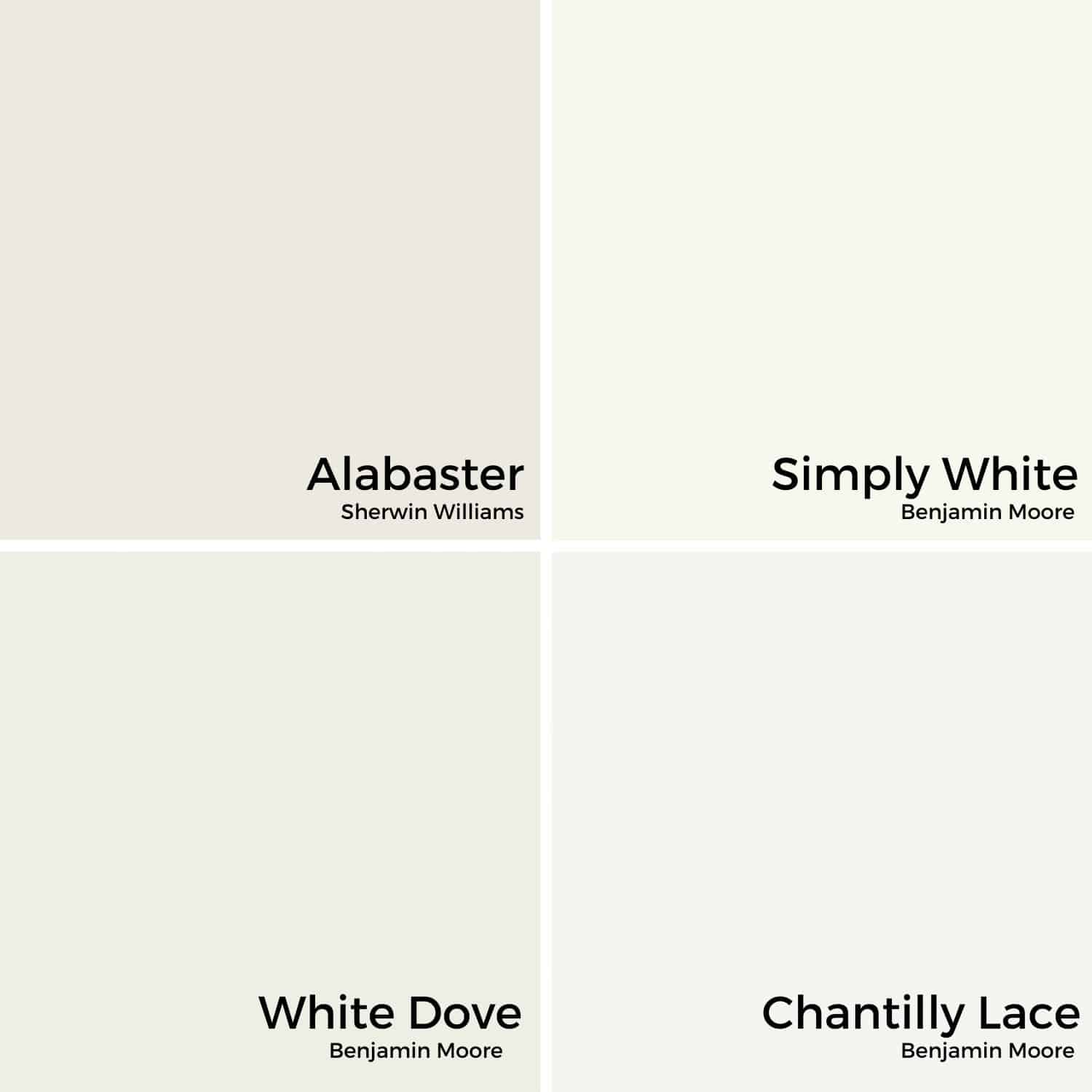 white paint color comparisons