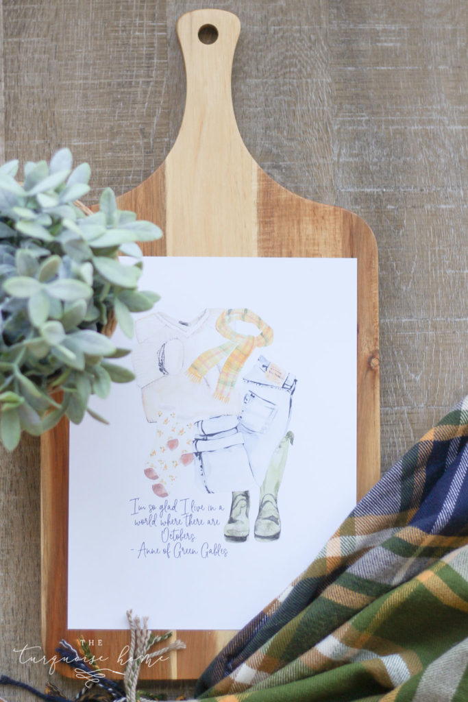 Free Fall Printables | Fall Outfit Printable | Anne of Green Gables | I'm so glad I like in a world where there are Octobers. 