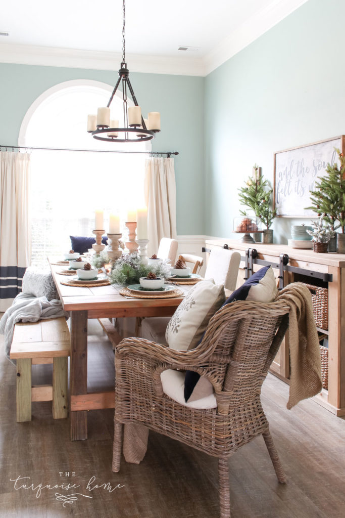 A Winter Wonderland Dining Room Tablescape The Turquoise