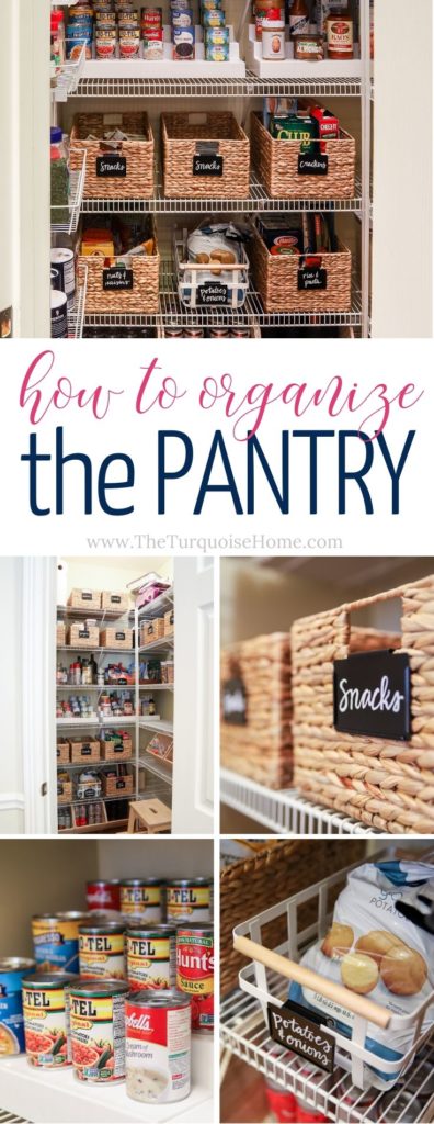 How to Organize a Pantry | Tips and Tricks for organizing a pantry | baskets, bins & chalkboard labels